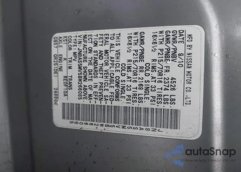 2011 Nissan Rogue S из США, поврежденный, VIN JN8AS5MV5BW266085